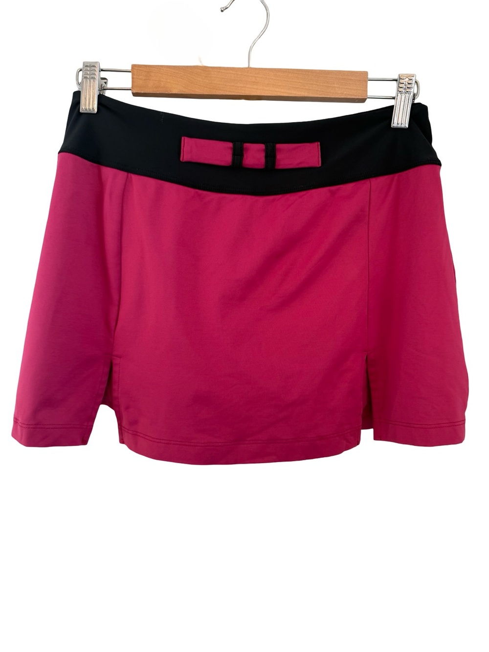 Jerdog Pink Black Athletic Tennis Golf Skort Skirt Shorts Medium Bow Stretch